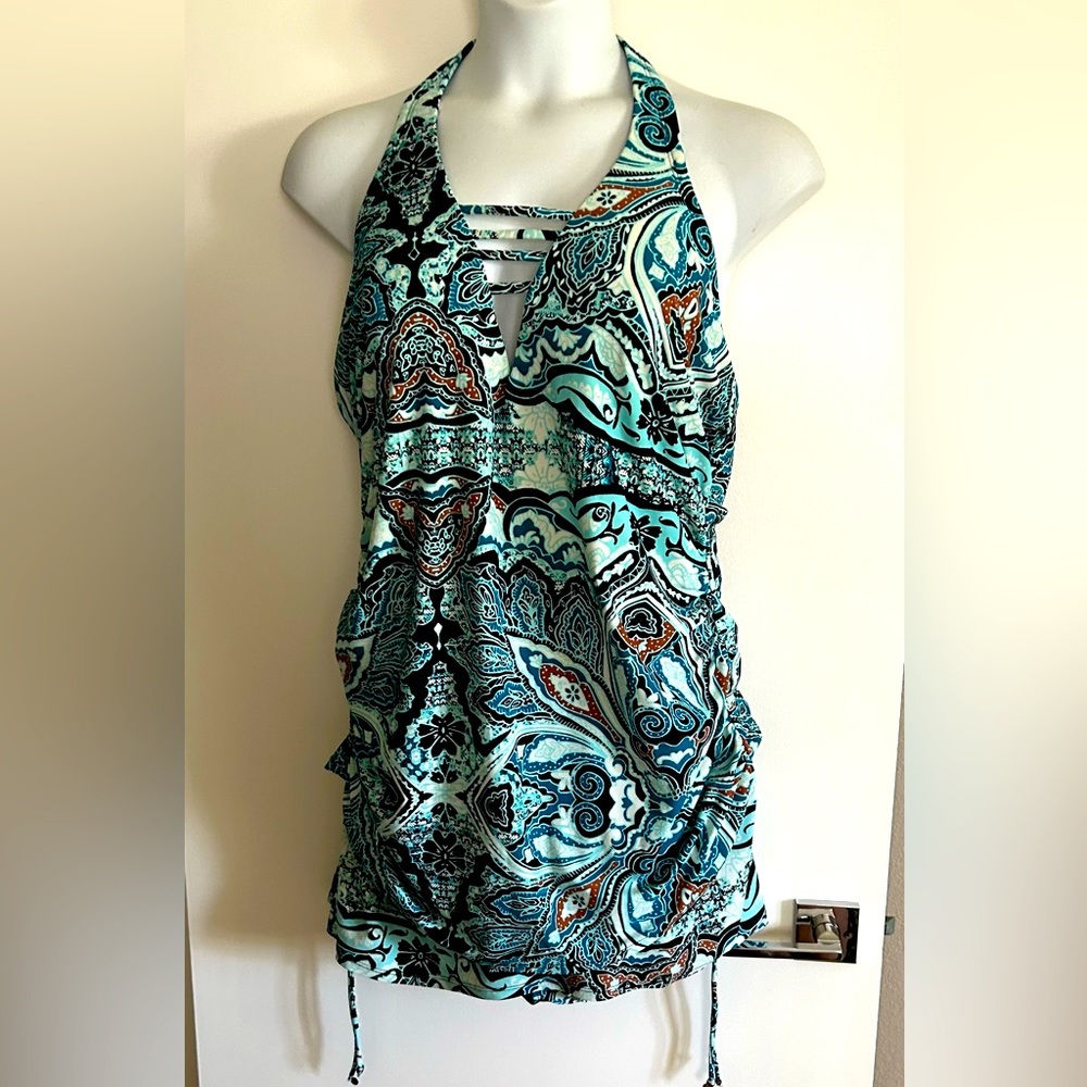 Cacique swim 22 plus Tankini 2-Piece Top Skirt